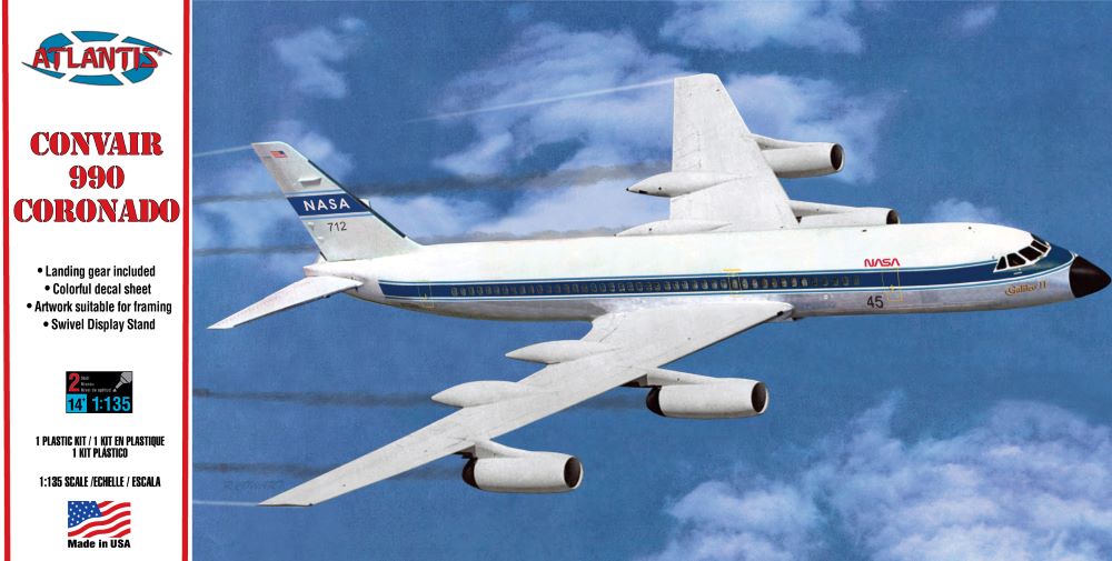 Black Forest® Hobby Supply Co Atlantis Models 254 1/135 Convair 990 Coronado Jet Airliner (formerly Revell) — Sci-Fi & Pop