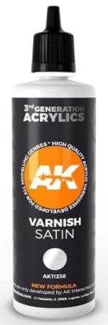 Black Forest® Hobby Supply Co AK Interactive 11238 Satin 3G Acrylic Varnish 100ml Bottle — Glues, Paints, Tools > AK