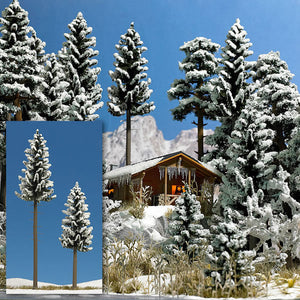 Black Forest® Hobby Supply Co Busch 6153 HO Scale Snow Covered High Trunk Spruce pkg(2) -- 130mm, 195mm — HO Scale Scenery >