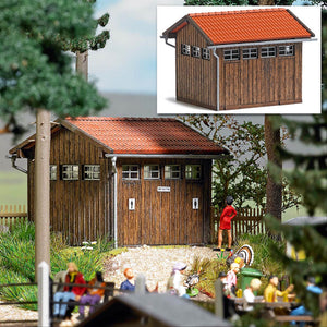 Busch 1586 HO Scale Wooden Restroom Kit