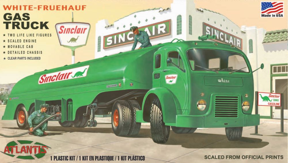Black Forest® Hobby Supply Co Atlantis Models 1402 1/48 White-Fruehauf Gas Truck w/2 Figures (formerly Revell) — Sci-Fi &