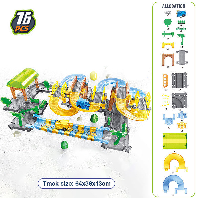 Electric train tracks Toys Splicing Track Trains Transparent Electric toy Puzzle
