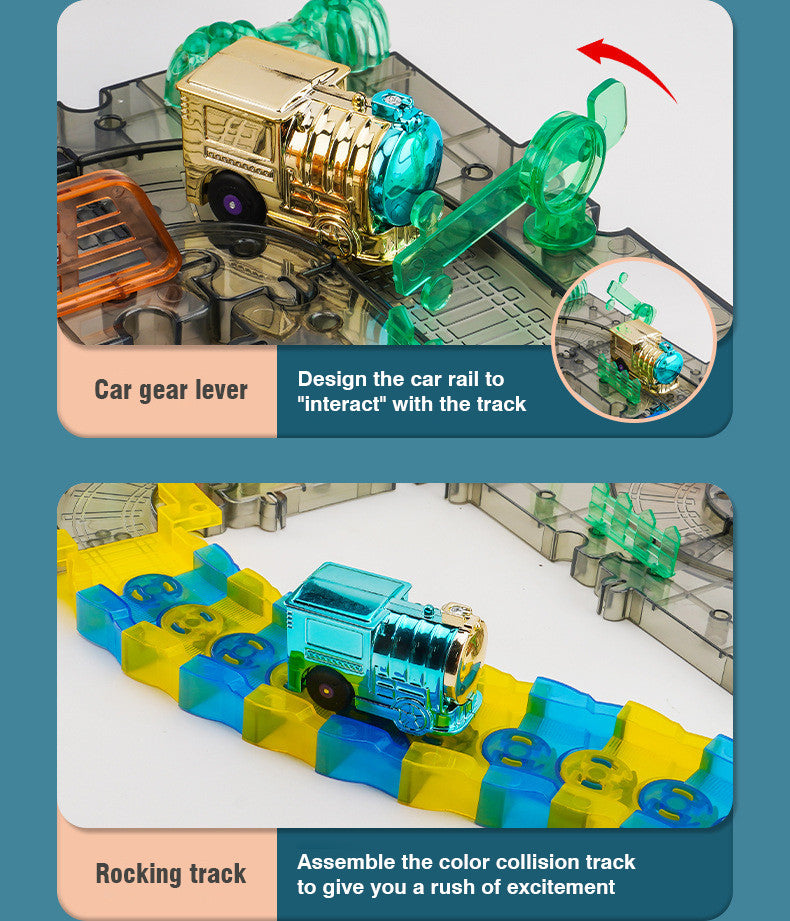 Electric train tracks Toys Splicing Track Trains Transparent Electric toy Puzzle