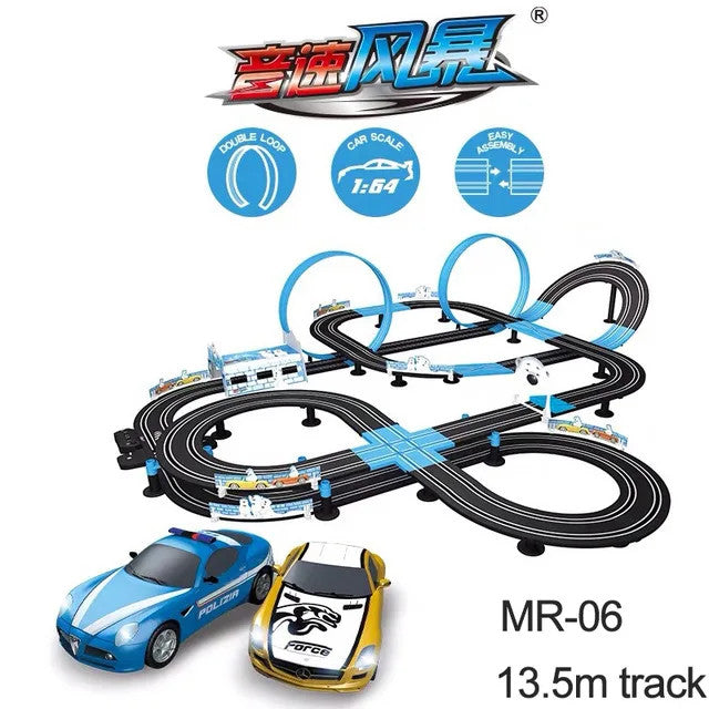 Japanese Slot Car 1:64 Track Racing Set Double Remote Control