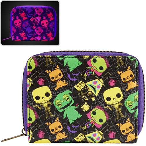 ToyShnip Funko The Nightmare Before Christmas Black Light Print Zip-Around Wallet — Action Figure