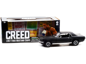 1967 Ford Mustang Coupe Matt Black (Adonis Creed's) "Creed" (2015) Movie 1/18 Diecast Model Car by Greenlight