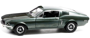1968 Ford Mustang GT Fastback Highland Green Metallic 1/18 Diecast Model Car by Greenlight