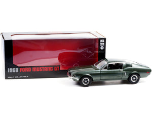 1968 Ford Mustang GT Fastback Highland Green Metallic 1/18 Diecast Model Car by Greenlight