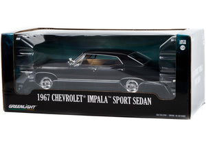 1967 Chevrolet Impala Sport Sedan Tuxedo Black 1/24 Diecast Model Car by Greenlight