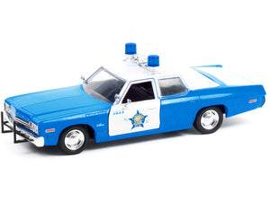 1974 Dodge Monaco Blue and White CPD "Chicago Police Department" (Illinois) "Hot Pursuit" Series 1/24 Diecast Model Car by Greenlight