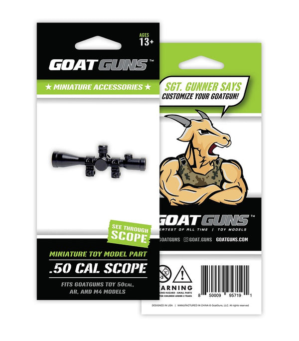 GoatGuns Mini 16X Scope, Fits Barrett .50, AR and Bullpup Models — Diecast Model Guns
