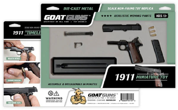 GoatGuns 1/2.5 Scale Die Cast 1911 Model Pistol, Black — Diecast Replica Guns