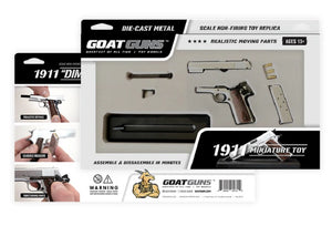 GoatGuns 1/2.5 Scale Die Cast 1911 Model Pistol, Silver — Diecast Replica Guns