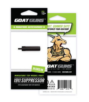 GoatGuns Mini 1911 Suppressor, Black, for 1911 Models — Diecast Replica Guns