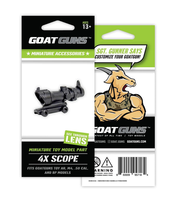 GoatGuns Mini 4X Scope, Fits AR-15 and Bullpup Models — Diecast Replica Guns