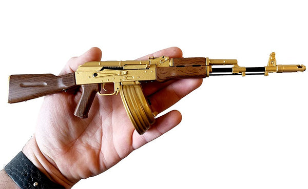 GoatGuns Mini Gold AK Drum Magazine, Fits AK47 Models — Diecast Replica Guns
