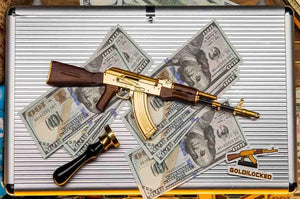 GoatGuns 1/3 Scale Die Cast AK47 Model Rifle, Gold — Diecast Replica Guns