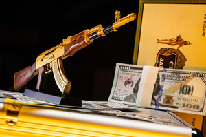 GoatGuns 1/3 Scale Die Cast AK47 Model Rifle, Gold — Diecast Replica Guns