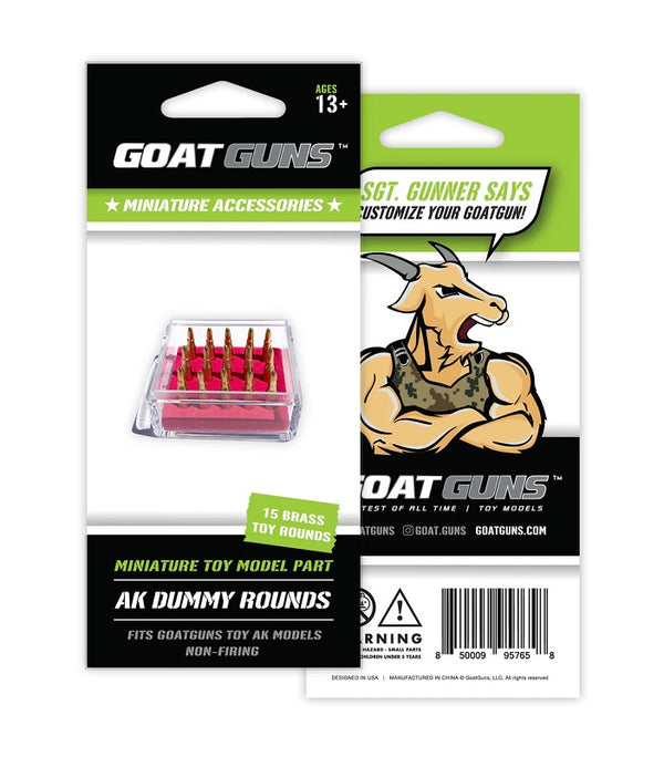 GoatGuns Mini AK Dummy Brass Rounds, for AK47 Models — Diecast Replica Guns