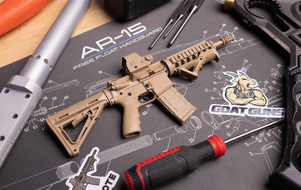 GoatGuns 1/3 Scale Die Cast AR15 Model, Coyote — Diecast Replica Guns