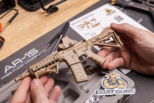 GoatGuns 1/3 Scale Die Cast AR15 Model, Coyote — Diecast Replica Guns