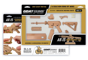 GoatGuns 1/3 Scale Die Cast AR15 Model, Coyote — Diecast Replica Guns