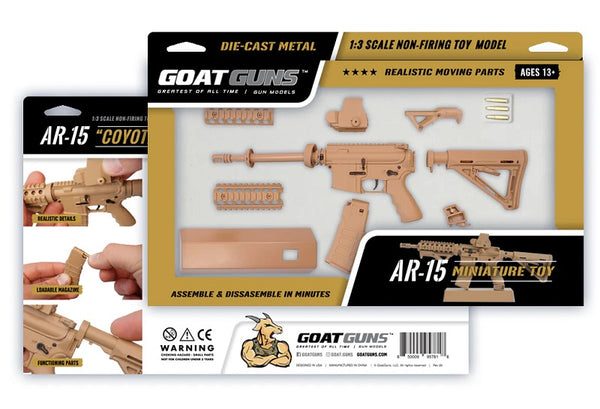 GoatGuns 1/3 Scale Die Cast AR15 Model, Coyote — Diecast Replica Guns