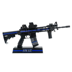 GoatGuns Mini AR-15 in Thin Blue Line SWAT Theme — Diecast Replica Guns