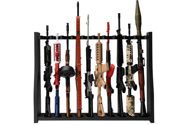 GoatGuns 1/3 Scale Die Cast 10 Slot Gun Rack, Black — Diecast Model Guns