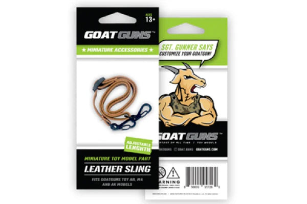 GoatGuns Miniature Sling, Leather, Adjustable, for Mini AR & AK — Diecast Replica Guns