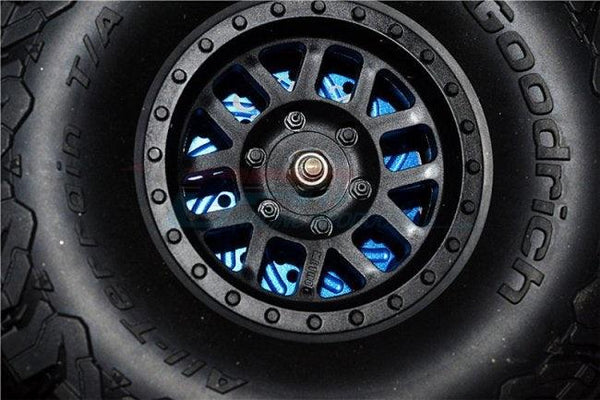 GPM ALUMINUM FRONT/REAR WHEEL HEX CLAW +3MM BRAKE DISK AXIAL SCX10 II GUN SILVER