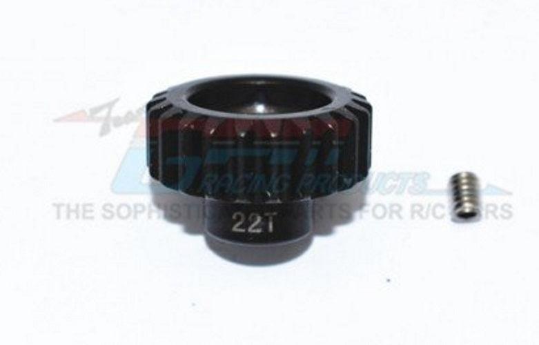 Gpm Racing TXMS022TS-BK Harden Steel 45 Motor Gear 22T Black Traxxas Maxx
