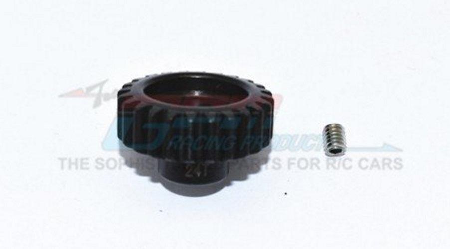 Gpm TXMS024TS-BK Harden Steel 45 Motor Gear 24T Black Traxxas Maxx