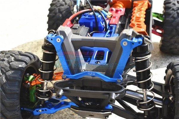 GPM Racing TXMS028-B Aluminum Front Shock Mount Blue Traxxas Maxx