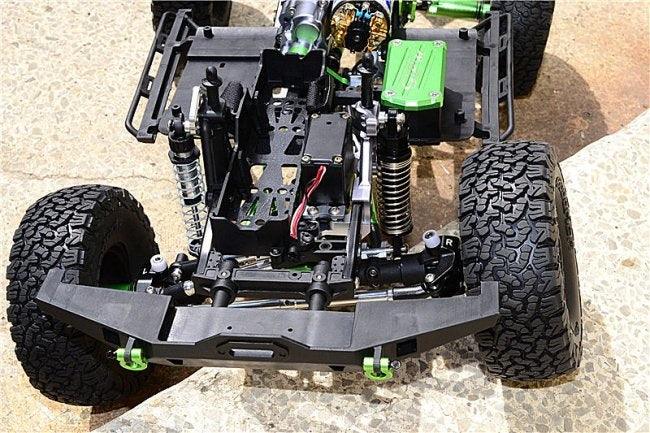 GPM ALUMINUM FRONT/REAR L-SHAPE SHOCKS (92MM) AXIAL SCX10 II GUN SILVER