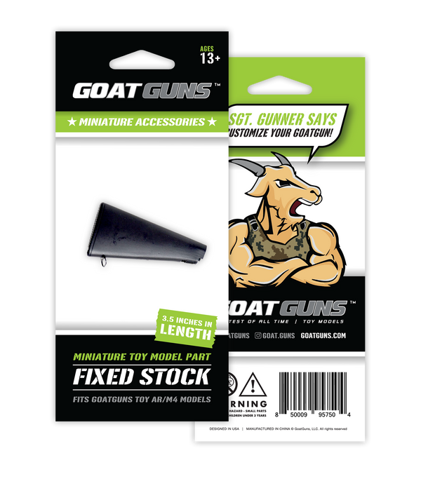 GoatGuns Mini Fixed AR Stock, Fits M16/AR15 Models — Diecast Model Guns