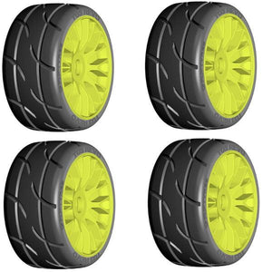GRP GTY03-XM2 1/8 GT T03 REVO XM2 SuperSoft Mounted Tires (4) Yellow