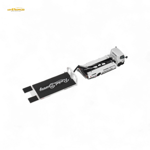 MicroTurbo HINO 300 Flat Bed Transport Truck in Pandem Rocket Bunny White 1:64