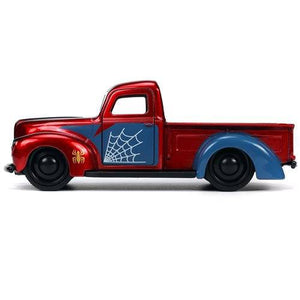 ToyShnip Hollywood Rides 1941 Ford Pickup 1:32 Scale Die-Cast Metal Vehicle with Proto-Suit Spider-Man Figure — Action Figure