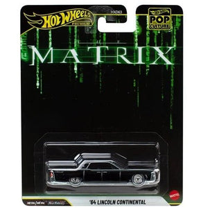 Hot Wheels Pop Culture 2026 - Select Vehicle(s) featuring a detailed '64 Lincoln Continental diecast model in black, part of a veteran-owned hobby shop promoting STEM education and family learning.