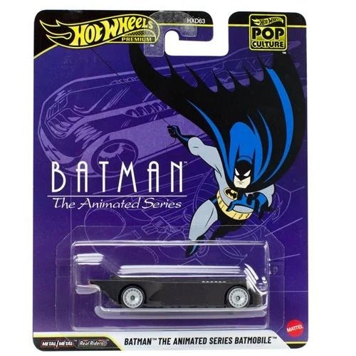 Hot Wheels Pop Culture 2026 - Select Vehicle(s) featuring a Batman The Animated Series Batmobile diecast collectible with detailed design, part of a veteran-owned hobby store’s STEM-focused mission.