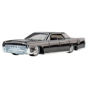 Black diecast model of a classic luxury car with chrome accents and detailed features, part of the Hot Wheels Pop Culture 2026 - Select Vehicle(s) collection, supporting STEM and veteran-owned hobby interests.