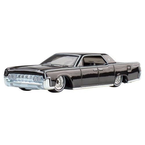Black diecast model of a classic luxury car with chrome accents and detailed features, part of the Hot Wheels Pop Culture 2026 - Select Vehicle(s) collection, supporting STEM and veteran-owned hobby interests.