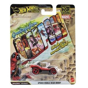 Packaging of Hot Wheels Pop Culture 2026 - Select Vehicle(s) featuring a Spider-Mobile Dead-Buggy diecast car with Marvel branding, showcasing detailed design and collectible appeal. Built for Builders. Driven by Discovery. STEM • RC • Drones • Makers • Adventure.