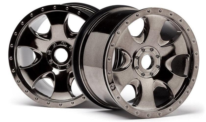 Hpi 105801 Warlock Wheel Black Chrome (83x56mm/2pieces) Savage X Savage XL