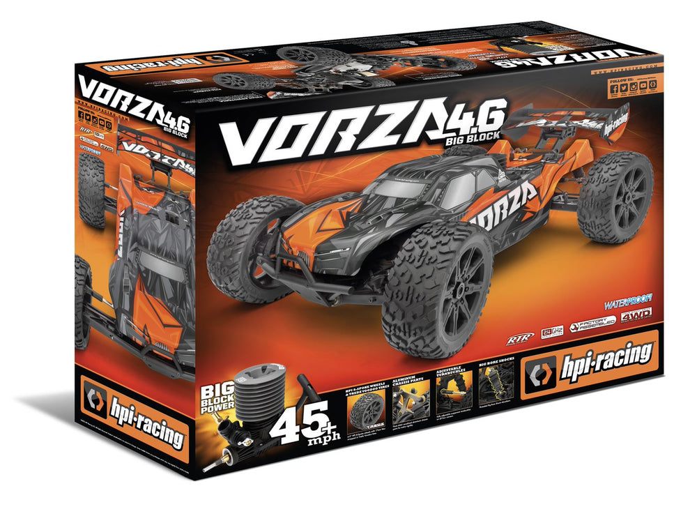 HPI Racing - Vorza 4.6 Truggy, 1/8 4WD RTR Big Block Nitro w/2.4Ghz Radio