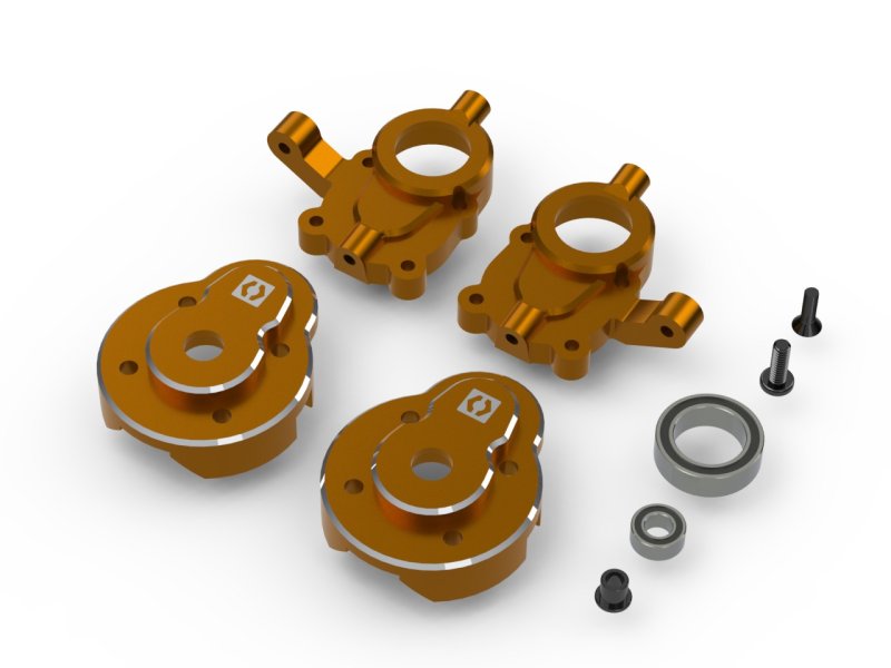 Aluminum Portal Steering Spindle Set (Orange),