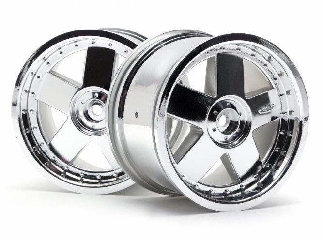 Hpi 3087 Scorch 6 Spoke Wheels Shiny Chrome (2.2in/2pieces) Firestorm 10T