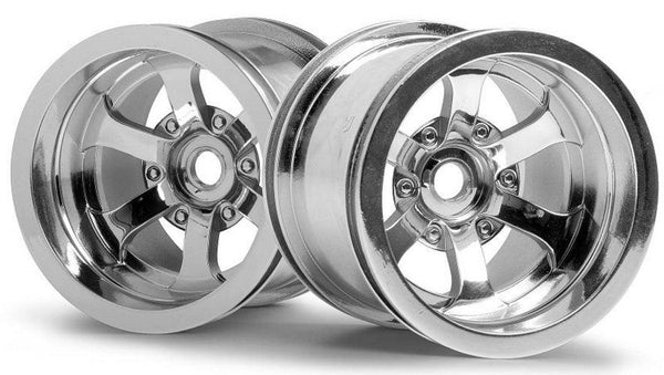 Hpi 3087 Scorch 6 Spoke Wheels Shiny Chrome (2.2in/2pieces) Firestorm 10T
