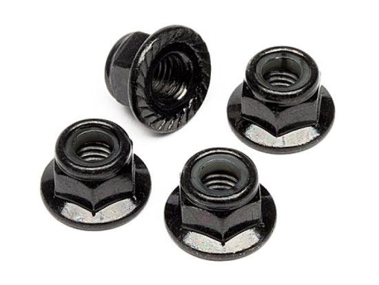 HPI Z682 Flanged Lock Nut M5 (Black/4Pcs) Baja Savage
